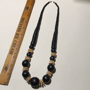 Make a STATEMENT with this Wooden Bauble 24” Vintage Necklace